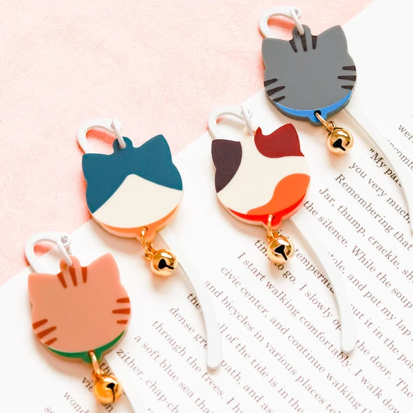 📚🐱 Cat Bell Acrylic Bookmark – Choose Your Favourite Cat