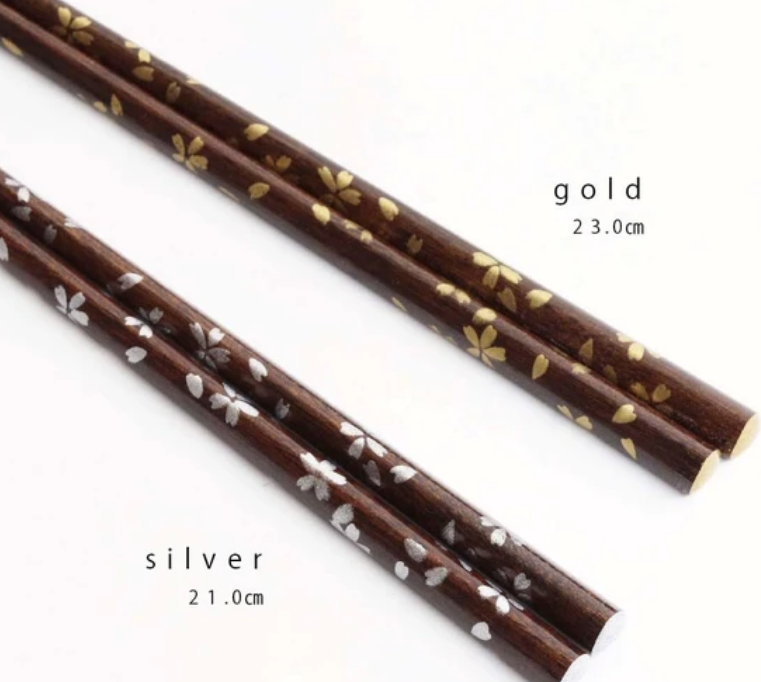 🌸🥢 Sakura Chopsticks – Gold & Silver Collection ✨