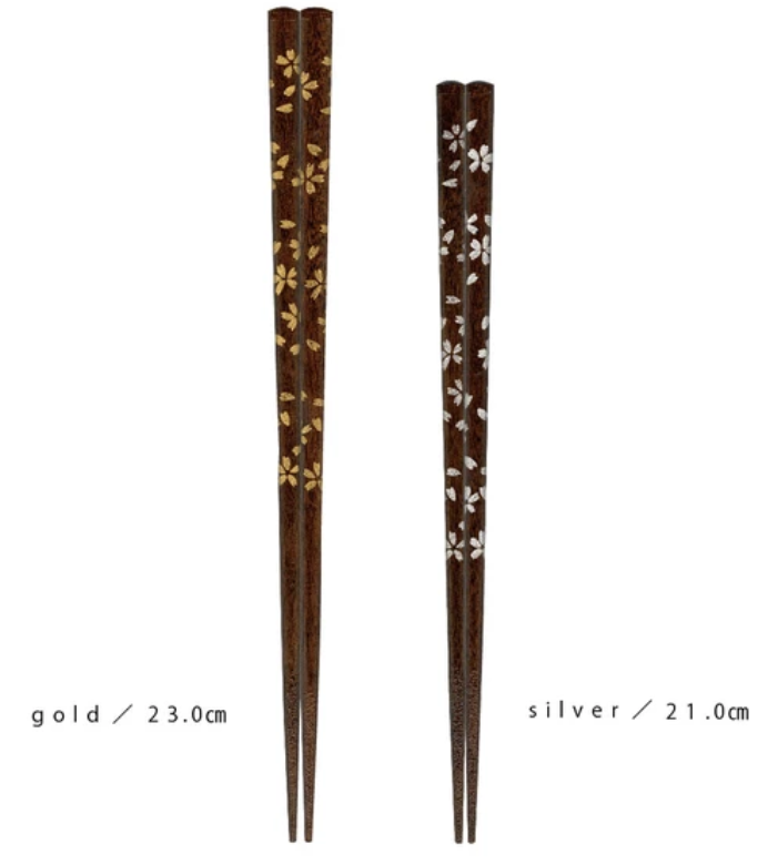 🌸🥢 Sakura Chopsticks – Gold & Silver Collection ✨