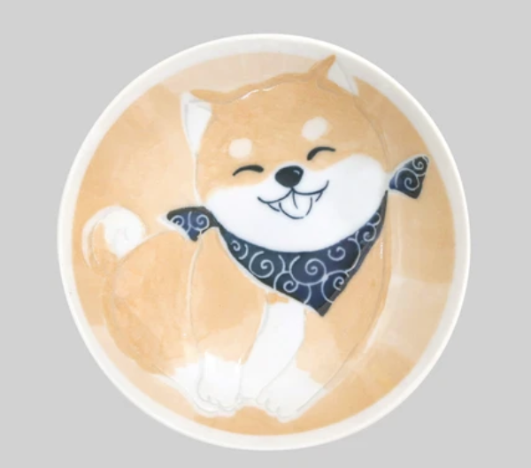 🐕🍽️ Smiling Shiba Inu Mino Ware Side Plate ✨13 cm