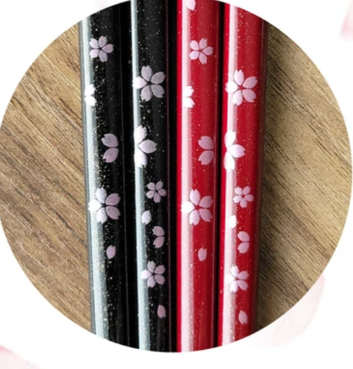 🌸✨ Sparkling Sakura Chopsticks – 22.5 cm | Dishwasher Safe & Antibacterial 🥢
