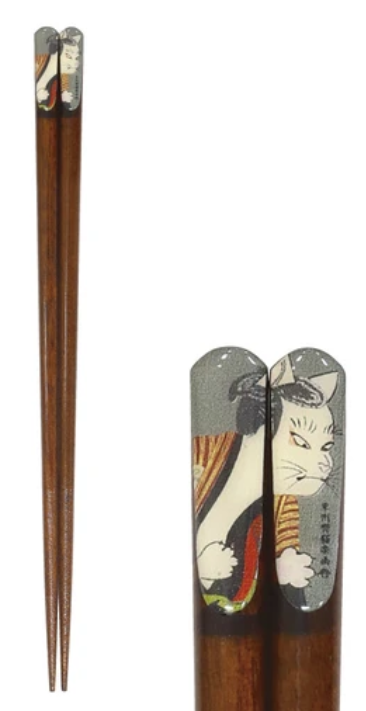 🐱🎨🥢 Ukiyo-e Cat Chopsticks – Fun Japanese Art Design