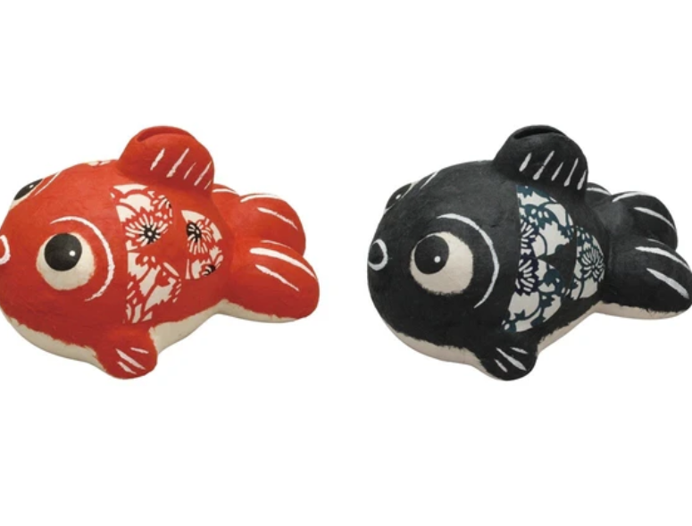 🐟 Handmade Washi Goldfish Ornament & Coin Bank