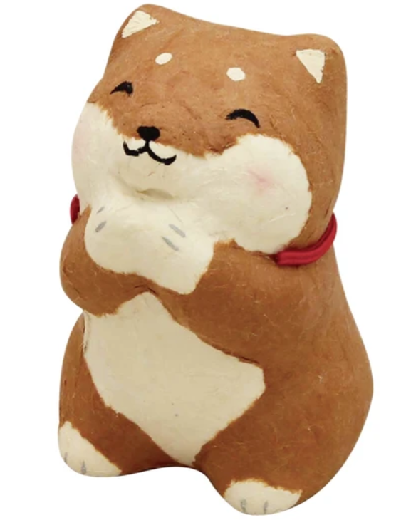 🐕🙏 Handmade “Onegai” Shiba Inu Washi Ornament – Made in Japan