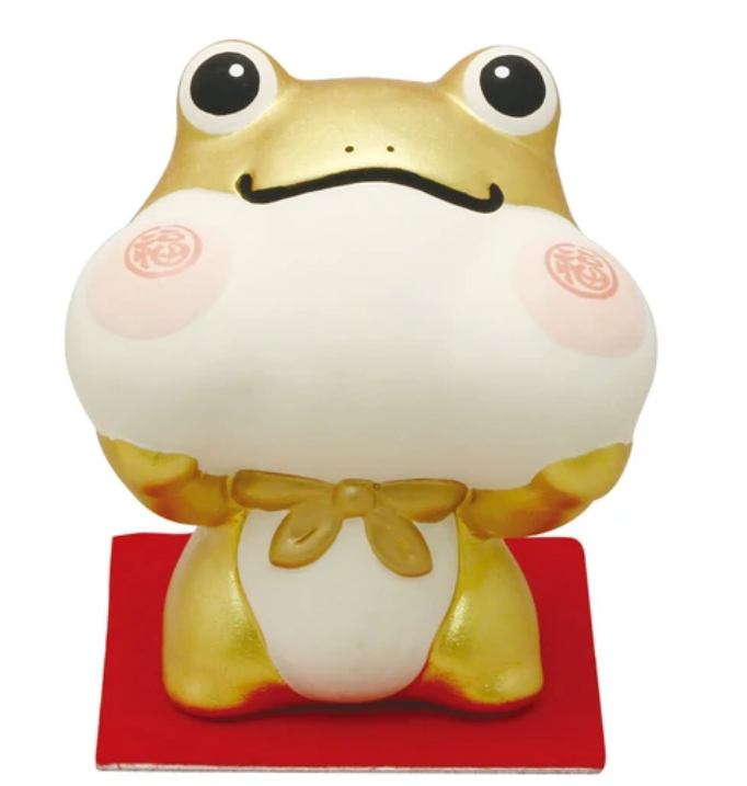 🐸🍀 Lucky Golden Frog Figurine – Chubby Cheeks of Good Fortune Fuku
