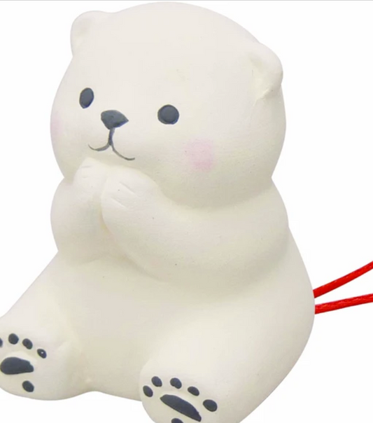 🐻‍❄️🍀 Polar Bear Omikuji Ornament – Japanese Fortune Collectible