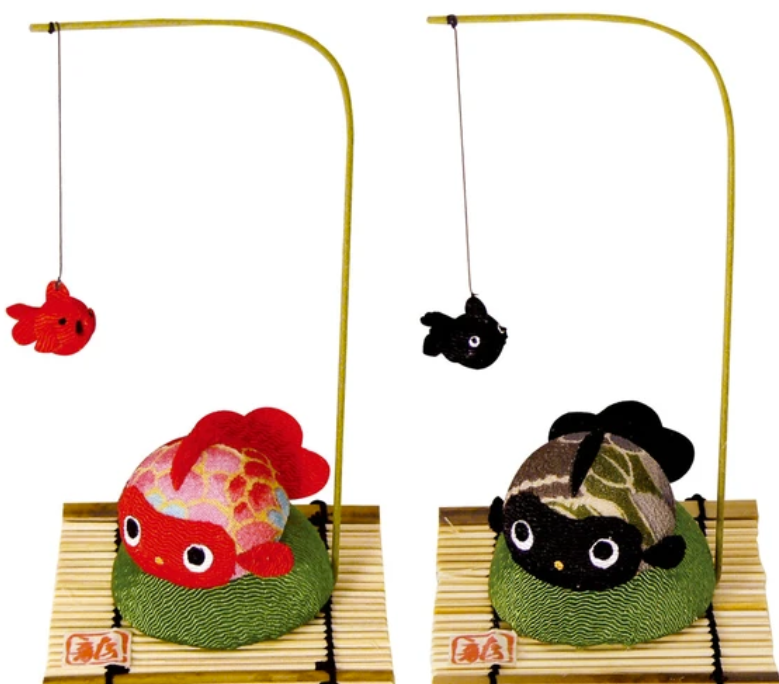 🐠🎐 Handmade Chirimen Goldfish Mobile – Traditional Japanese Ornament