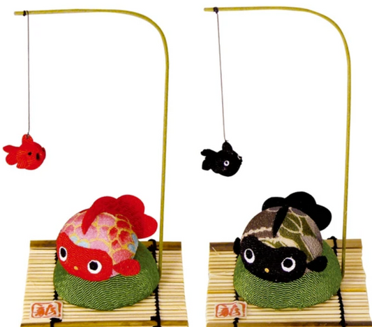 🐠🎐 Handmade Chirimen Goldfish Mobile – Traditional Japanese Ornament