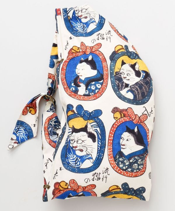 🎌 Ukiyo-e Flow Bag – Edo Art, Modern Motion 🌀Cat Faces Nekogao