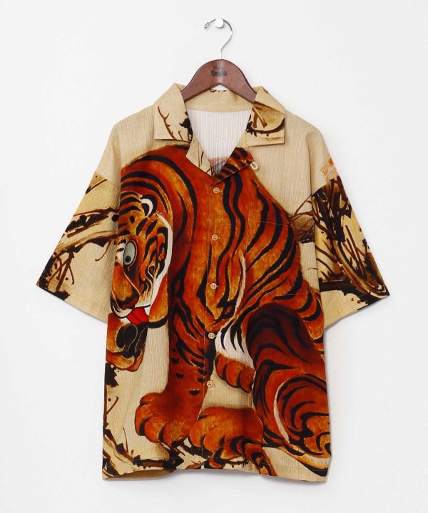 Medium👘Ukiyo-e Inspired Japanese Aloha Shirt🌸Tora Tiger
