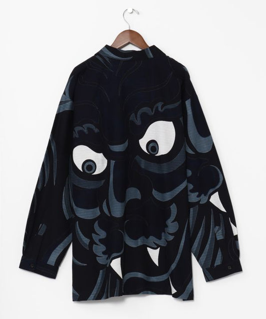 🪁 Soaring Kite Sashiko Shirt 🪁Navy Oni Demon
