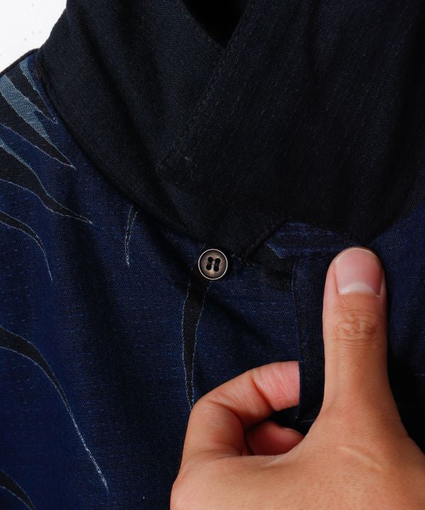🪁 Soaring Kite Sashiko Shirt 🪁Navy Oni Demon