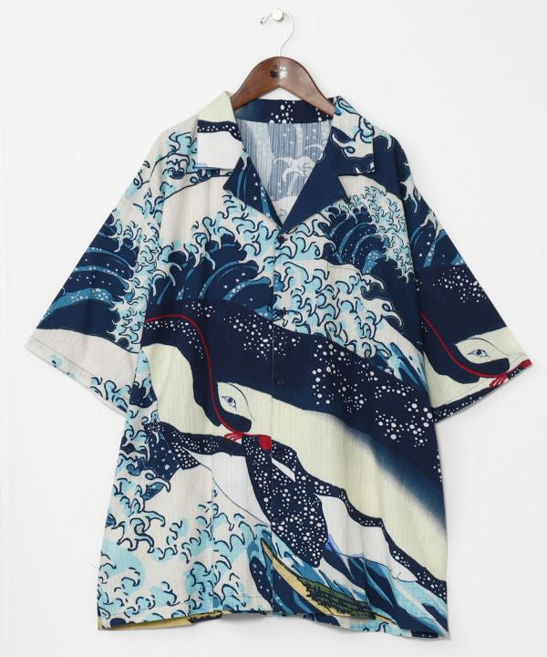 XL👘Ukiyo-e Inspired Japanese Aloha Shirt🌸