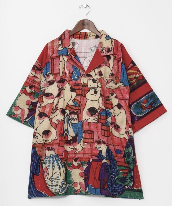 XL👘Ukiyo-e Inspired Japanese Aloha Shirt🌸