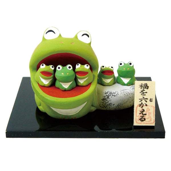 🐸 Lucky Frog Family Figurine – "Six Frogs Bring Good Fortune" 6 happiness