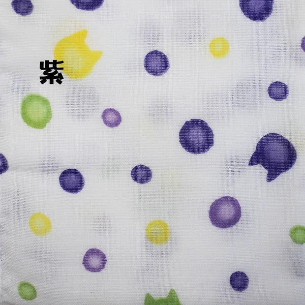 Chic Japanese Gauze Handkerchief/Cat Dot