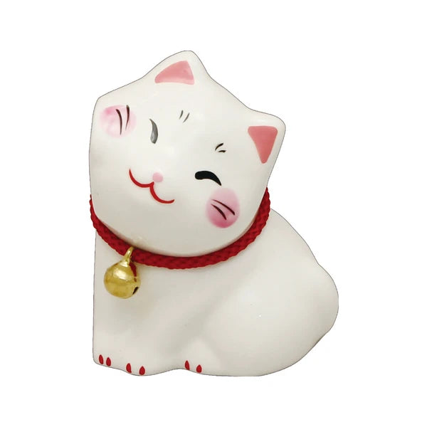 🐱💕 Cheek-Rubbing Cat Ornament – Cute Ceramic White Cat