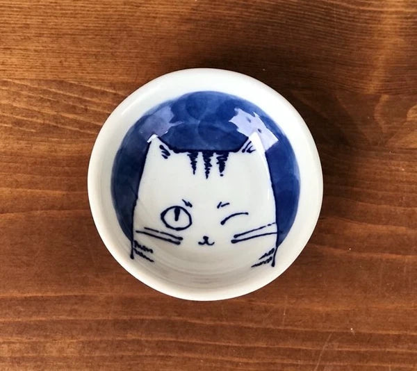 Whimsical Winking Cat Plate