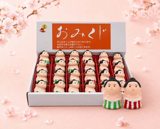🏆🍀 Sumo Wrestler Fortune Slip Ornament with Omikuji