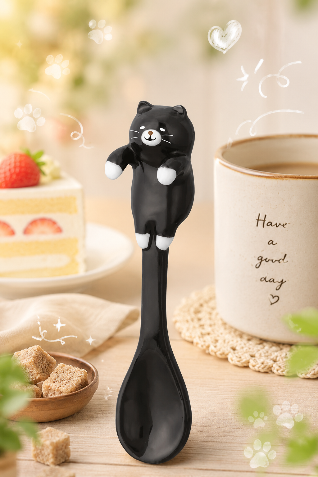 🐾 Peek-a-Boo Kitten Spoon – The Cutest Mug Buddy 🐱🍵
