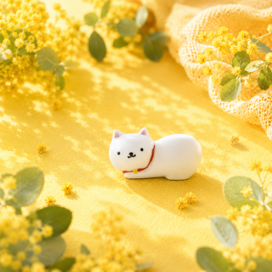 Handcrafted White Cat Ornament