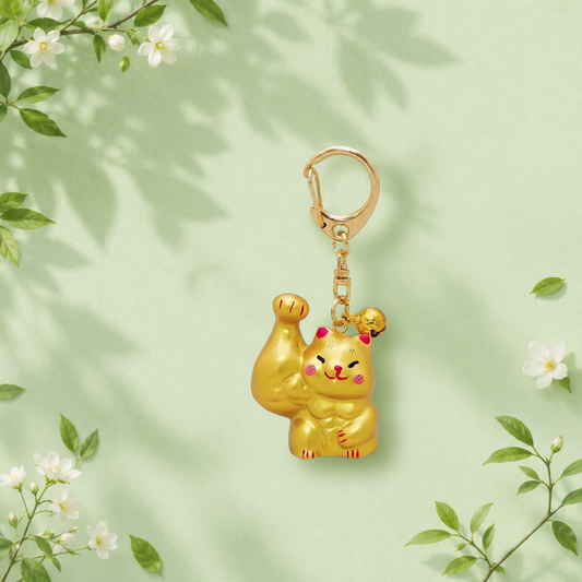 🐱💥 Unleash Your Luck with the Macho Cat Keychain! 💫🔑 Right Hand Beckoning