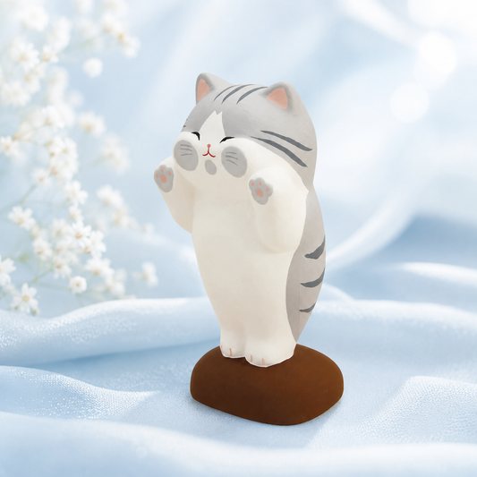 “Pettari Cat” – Handcrafted Ornament 🐾 Limited Edition! Gray🌟Window Pressing