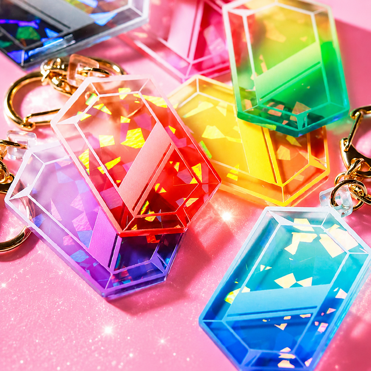 💎✨ Gem-Inspired Holographic Acrylic Ring