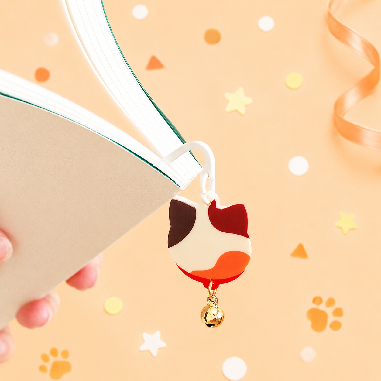 📚🐱 Cat Bell Acrylic Bookmark – Choose Your Favourite Cat
