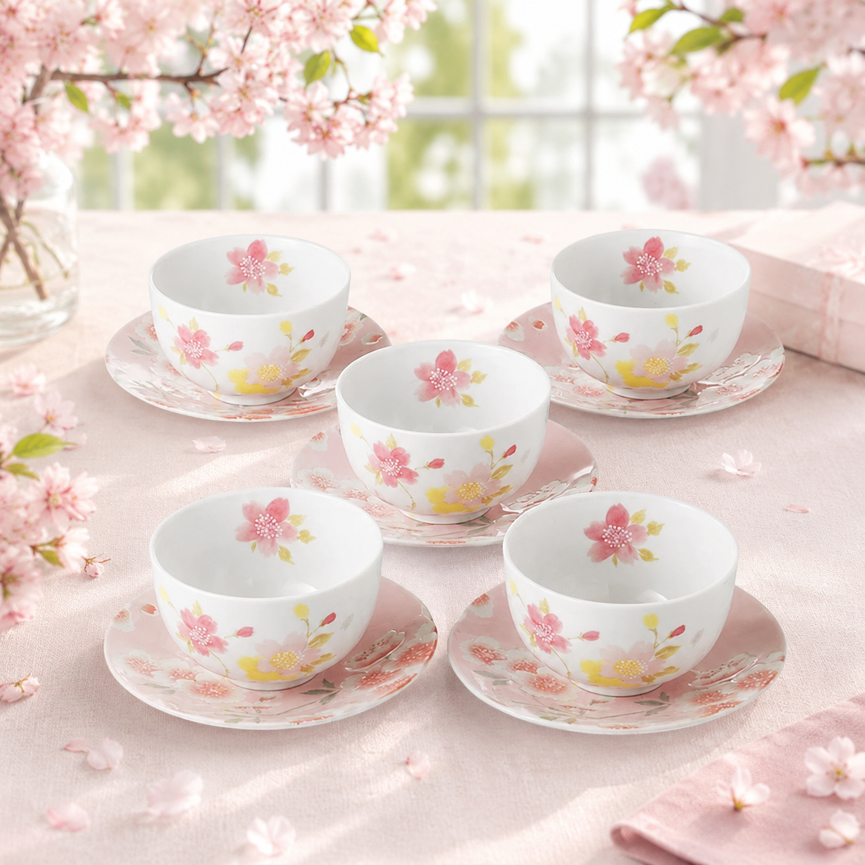 🌸🍵✨ Floral Teacup & Saucer Set – Made in Japan