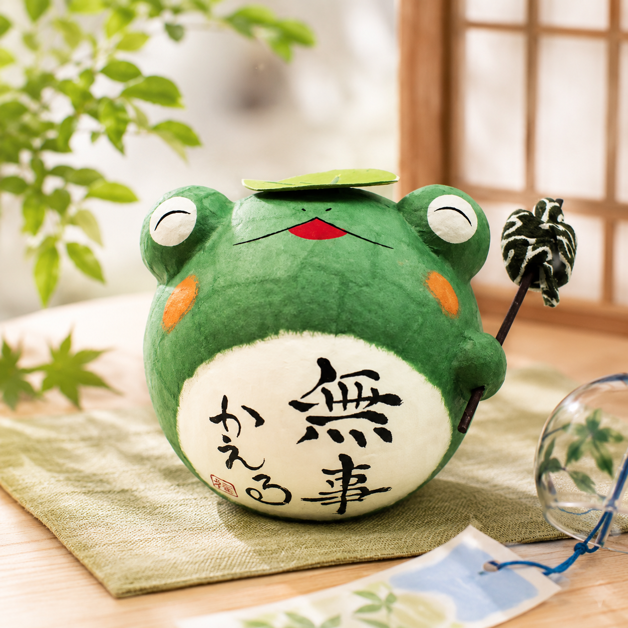 🐸 Lucky “Safe Return” Washi Frog Ornament ✨ Small