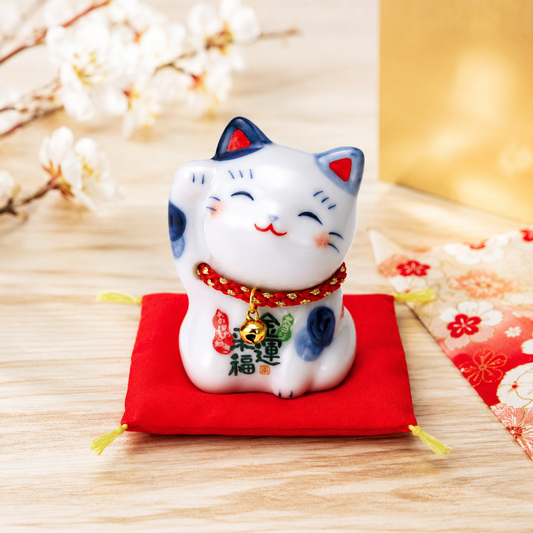 🐈✨Fortune Inviting Kitten Lucky Smiling Maneki-Neko Ornament 🔔 Brings Good Fortune