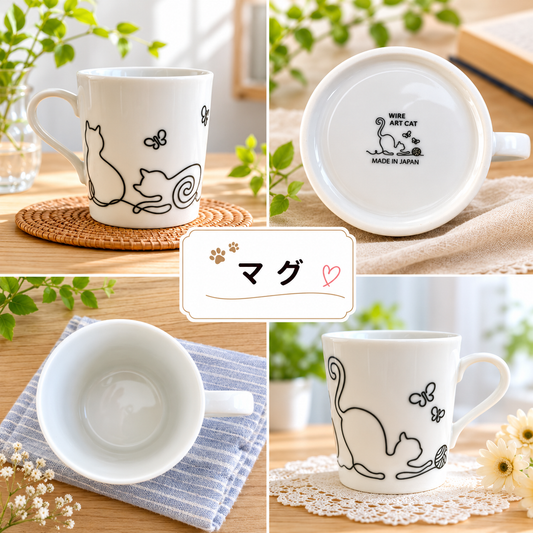 🐾 Wire Art Cat Mug : Add a Touch of Feline Elegance to Your Table 🍽 8.6 x H9cm