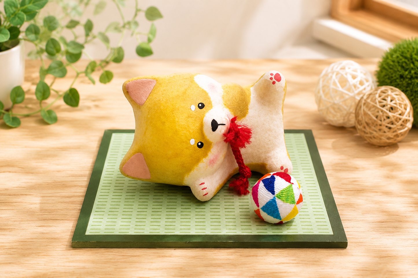 🌟🐶💤 Soundly Sleeping Dog On Tatami Japanese Paper Handcraft Item 🎁🎨 Neo-ochi