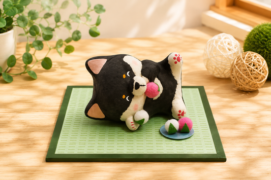 🌟🐶💤 Soundly Sleeping Dog On Tatami Japanese Paper Handcraft Item 🎁🎨 Glutton