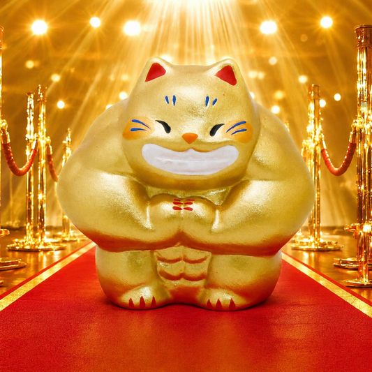 💪Small✨ Golden Macho Cat Ornament: A Unique Charm for Fitness Enthusiasts! 🐱 Most Muscular