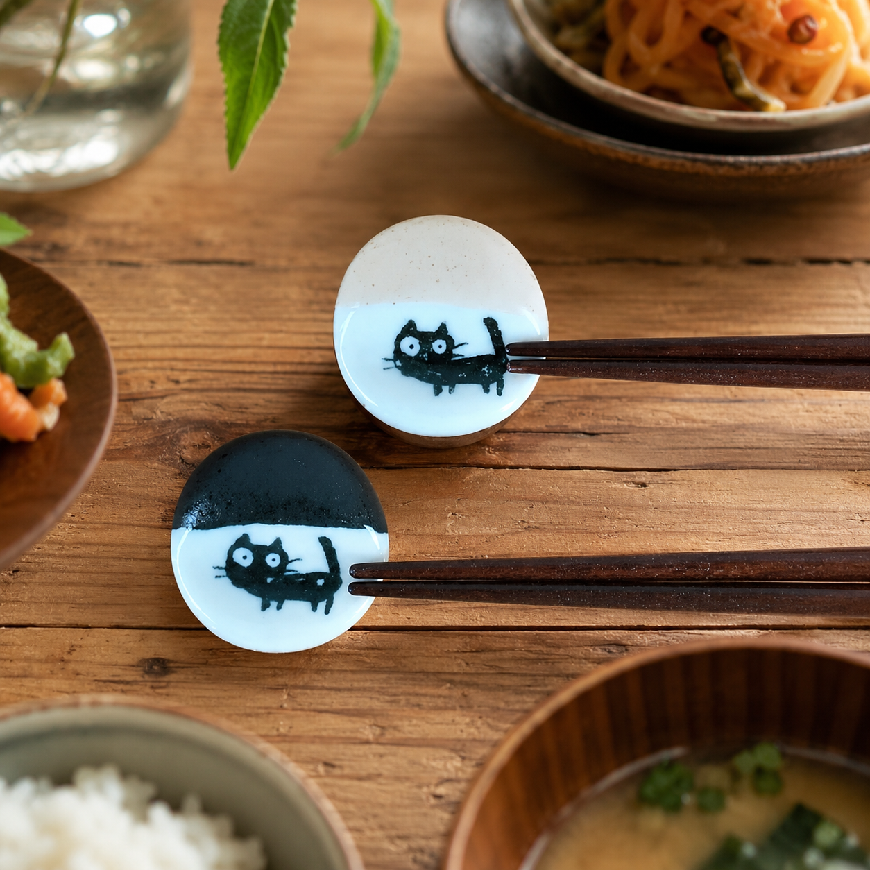 🥢✨ Black Cat Chopstick Rest – Cute & Giftable