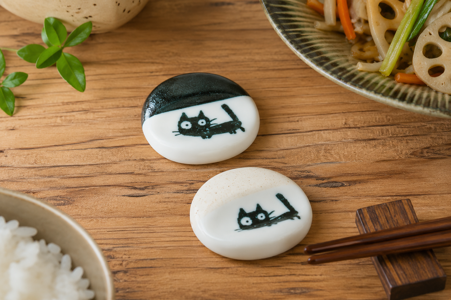 🥢✨ Black Cat Chopstick Rest – Cute & Giftable