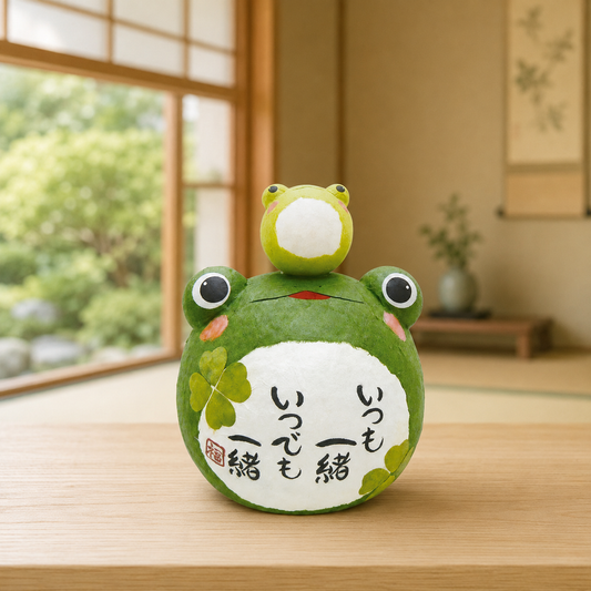 🐸💚 "Always Together" Parent & Baby Lucky Frog – Handmade Washi Ornament 256