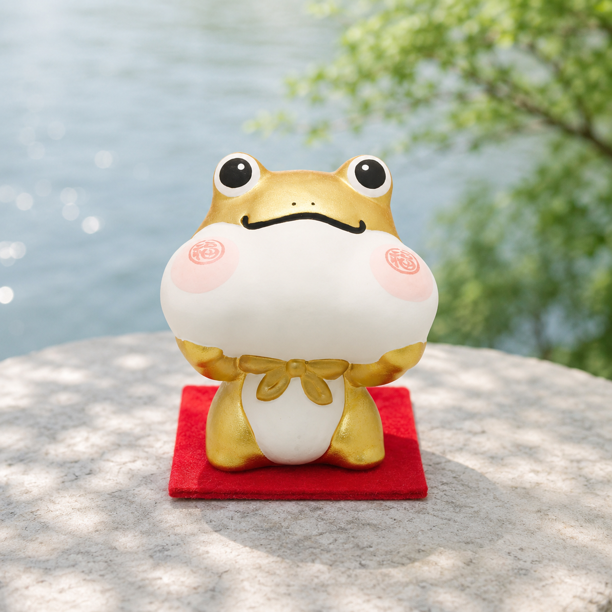 🐸🍀 Lucky Golden Frog Figurine – Chubby Cheeks of Good Fortune Fuku