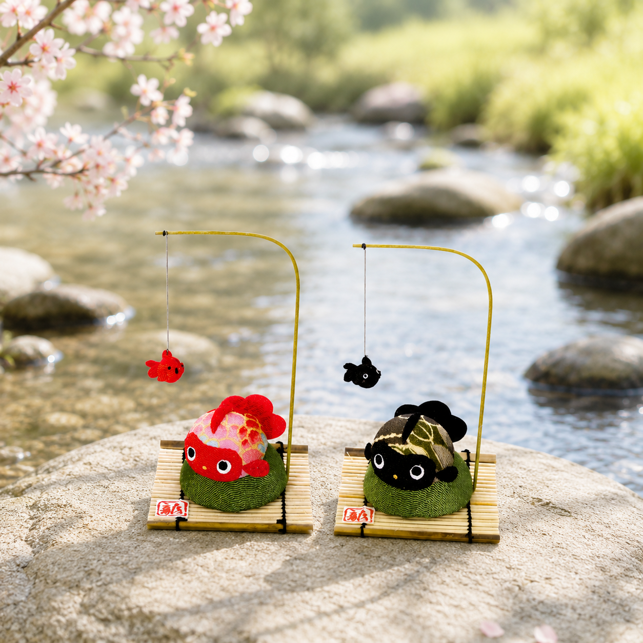 🐠🎐 Handmade Chirimen Goldfish Mobile – Traditional Japanese Ornament
