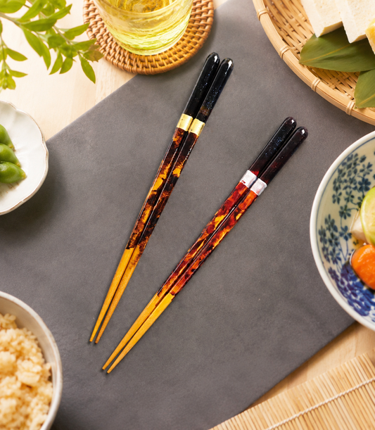 ✨🥢 Wabi-Sabi "Hotarubi" Hand-Painted Chopsticks – Gift Box Edition 🌊