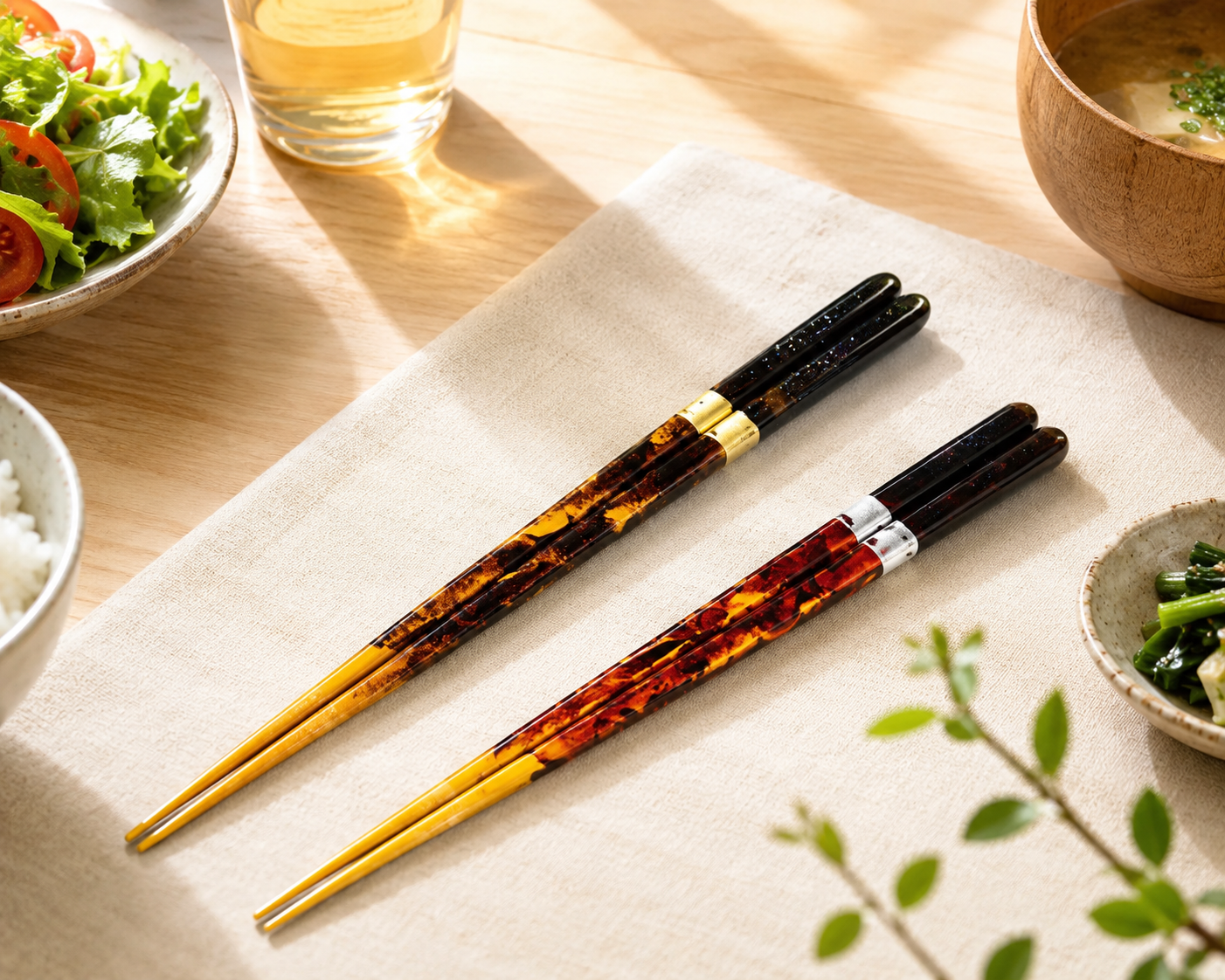 ✨🥢 Wabi-Sabi "Hotarubi" Hand-Painted Chopsticks – Gift Box Edition 🌊
