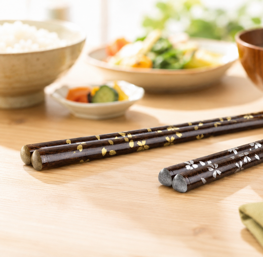 🌸🥢 Sakura Chopsticks – Gold & Silver Collection ✨
