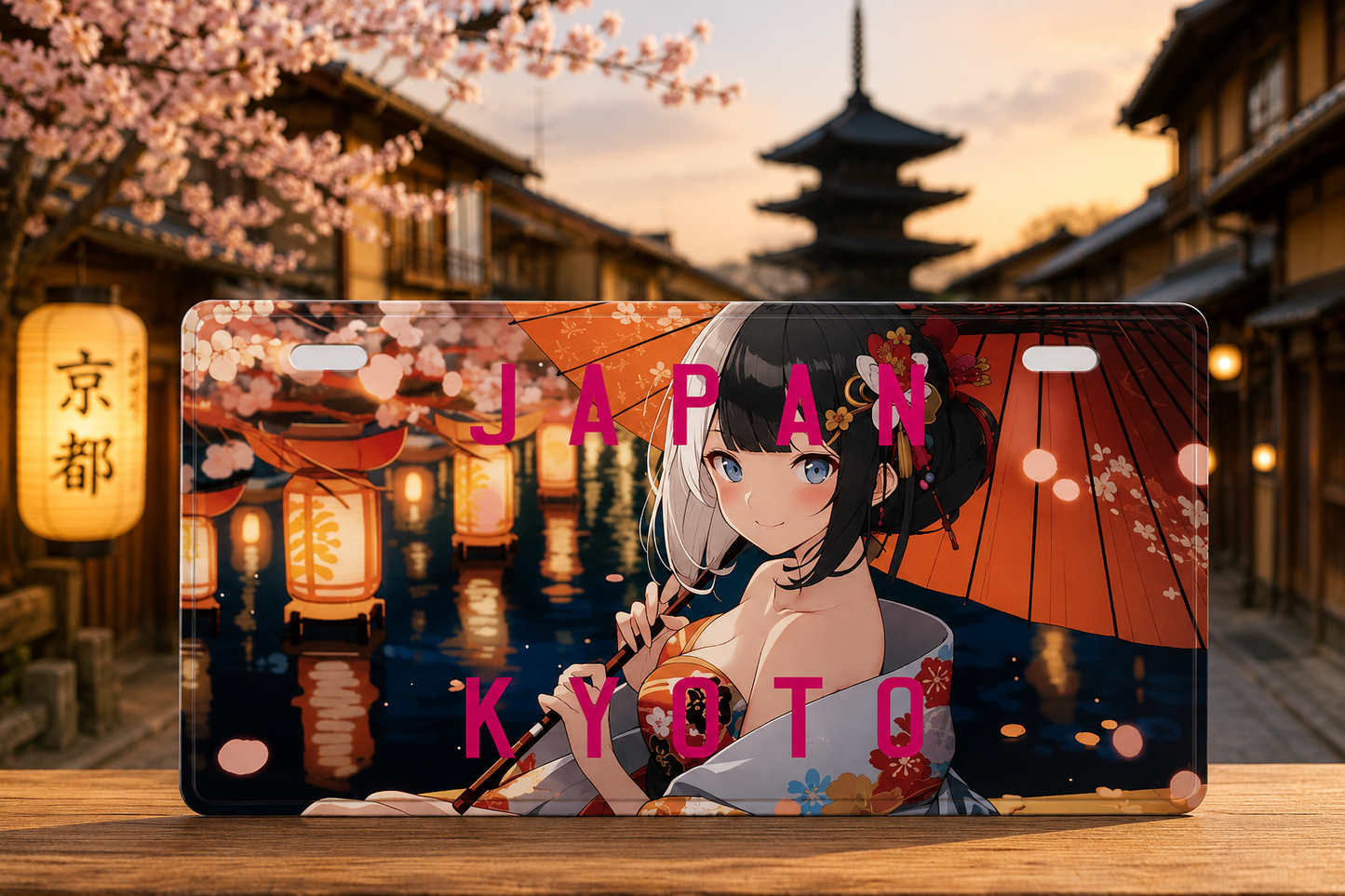 🗾🚗 Japan Decorative License Plate – Japanese Wall Art Pink