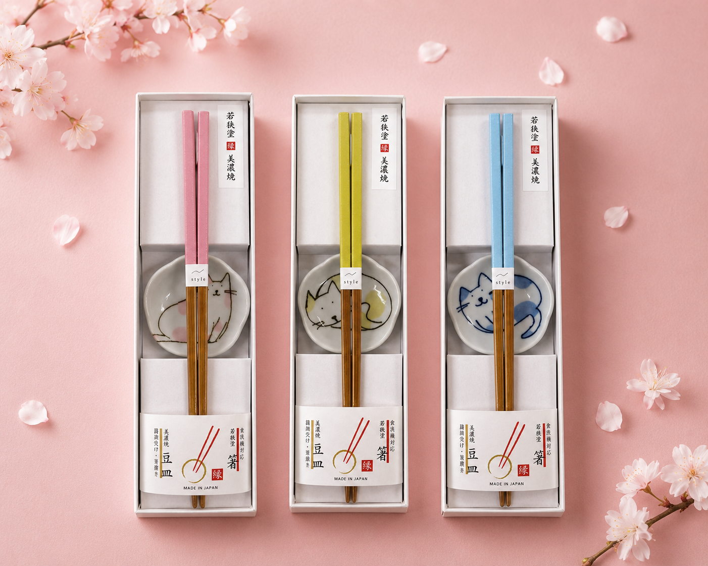 🥢🐱 Cat Chopsticks & Sauce Dish Gift Set – Made in Japan