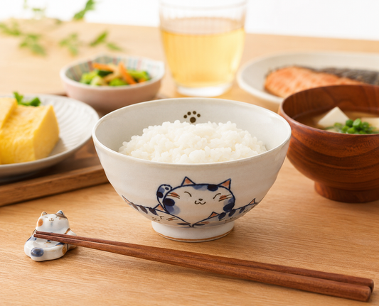 🍚Blue🐱 Cat Rice Bowl – Made in Japan Nekozukushi