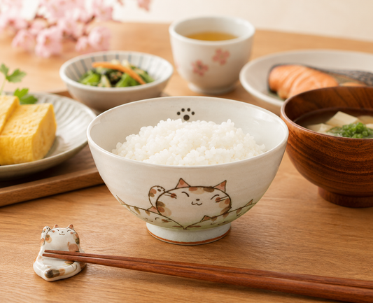 🍚Brown🐱 Cat Rice Bowl – Made in Japan Nekozukushi