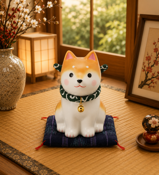 🐕🎐 Shiba Inu Ceramic Ornament – 10cm Brown Medium