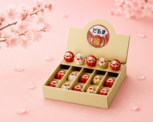 🔴⚪✨ Mini Daruma Figurines